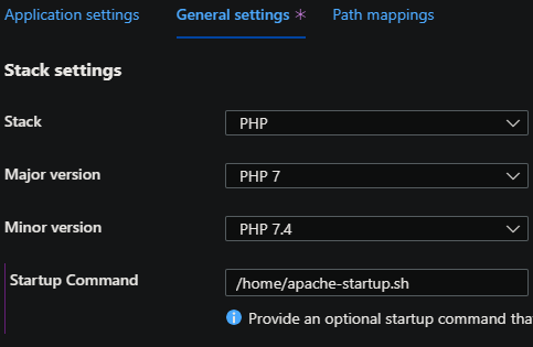 PHP Apache startup script