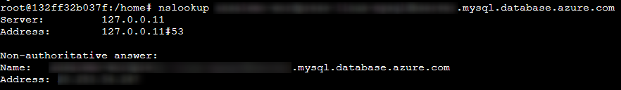nslookup to MySQL
