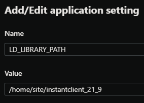 application settings example with LD_LIBRARY_PATH