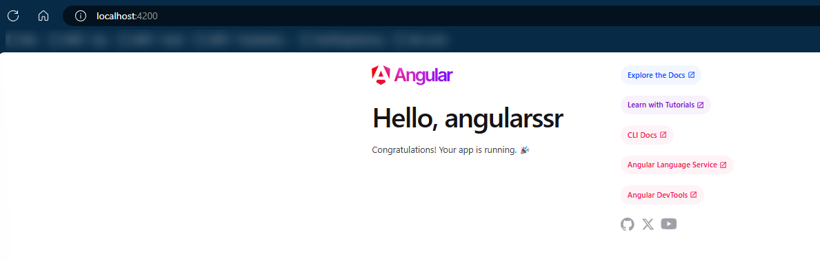 Local Angular SSR application