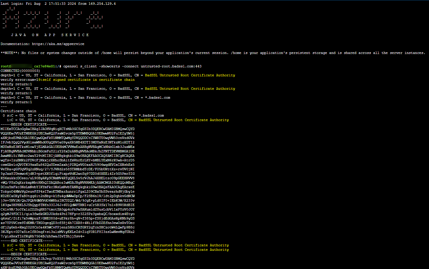 Untrusted Root CA - openssl