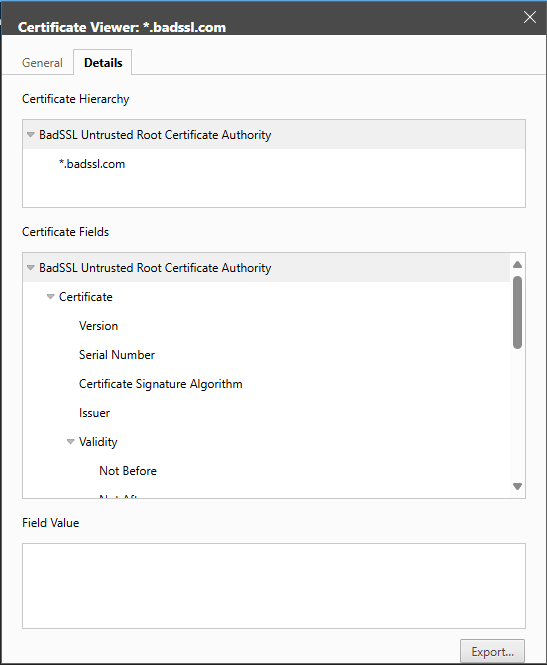 Untrusted Root CA - browser