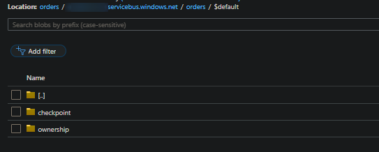 Checkpoint ownership in blob storage