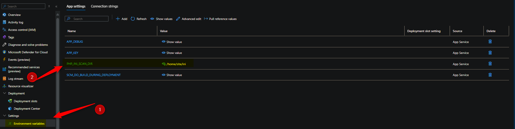 PHP environment variable for custom ini file