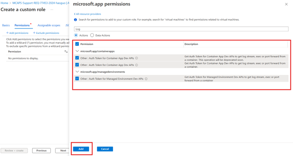 Create a custom role - step 4