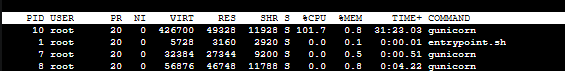 CPU usage with 2 core