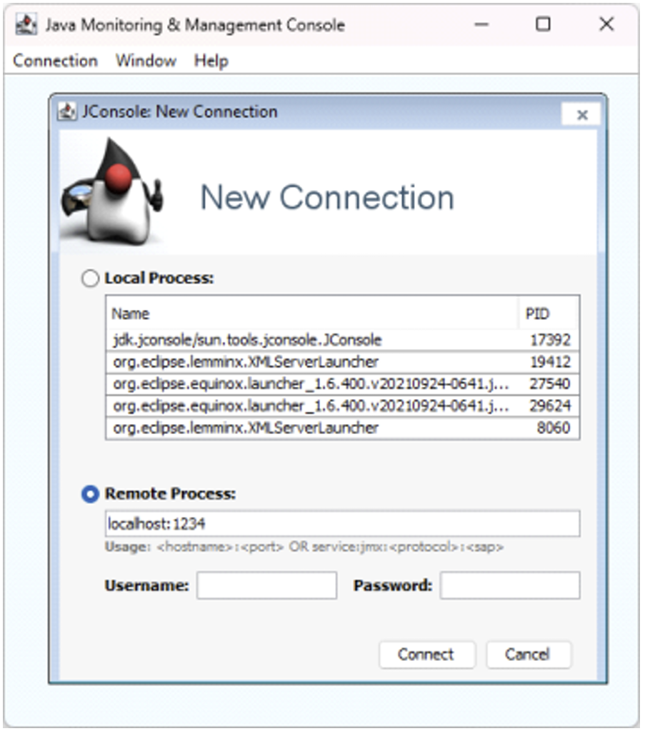 Jconsole connection