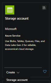 Storage Account resource