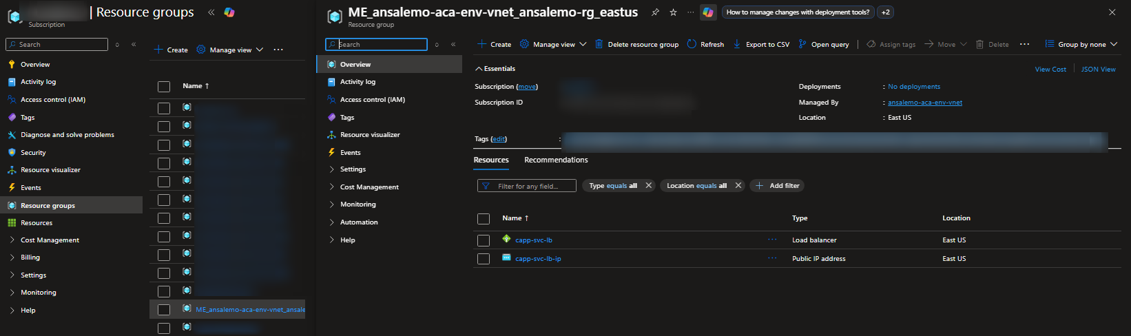 Managed Resource Group